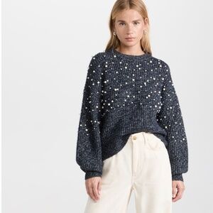 Rag & Bone Frankie Merino Wool Blend Grey Crewneck Sweater Size S